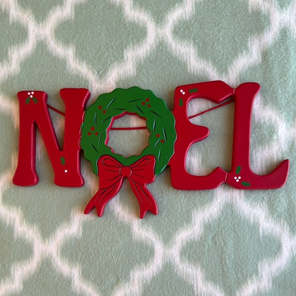Festive Red and Green wooden NOEL Holiday Decoration